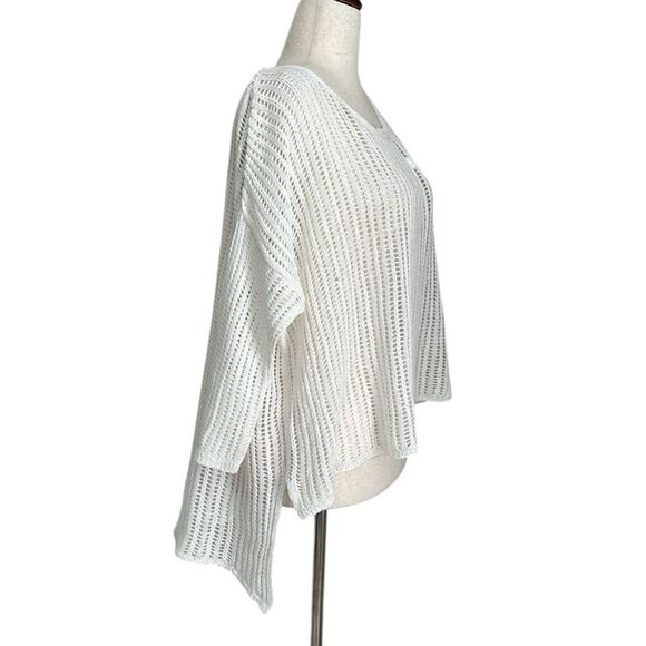 Denim & Supply Ralph Lauren White Open Knit Sweater Boho Festival Beach Coverup - Picture 3 of 10